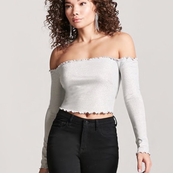 Forever 21 Tops - 🎉🆕🎉 Forever 21 | Sparkly Off The Shoulder Crop Top